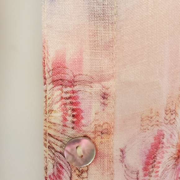 Beautiful Tianello Estee Print Linen "Loving" Blouse - Picture 4 of 11